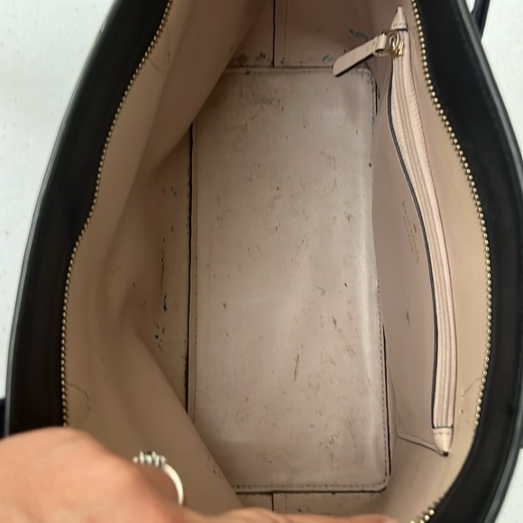 Kate Spade New York Adel Black Leather Tote Shoulder Bag Purse Zip Top - Picture 8 of 16